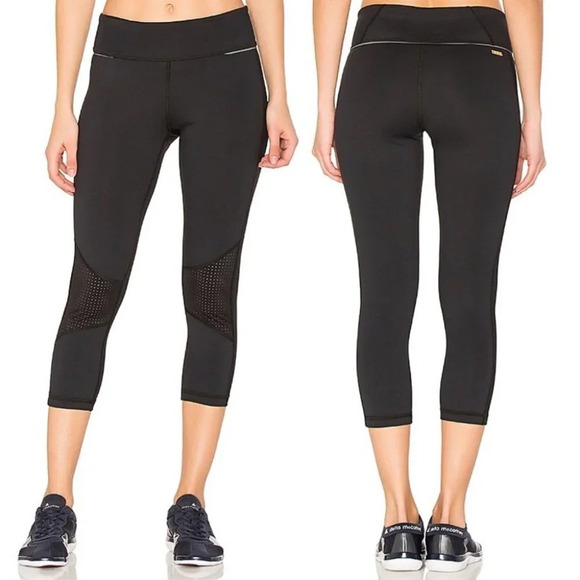 Alala Run Perforated Blocked Crop Tights Black XS Womens Running Pants Leggings - Picture 1 of 16